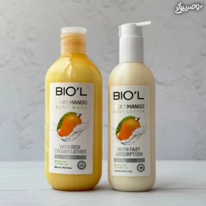 پک دو محصول لوسیون و شامپو بدن بیول رایحه انبه Milky Mango